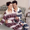 Unisex Fancy Printed Velvet Fleece Pajamas Suit